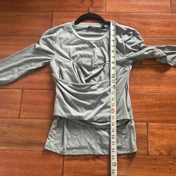 Vera Moda nelly Ruched Knit Top, Heather Gray, Size Small - Picture 8 of 8